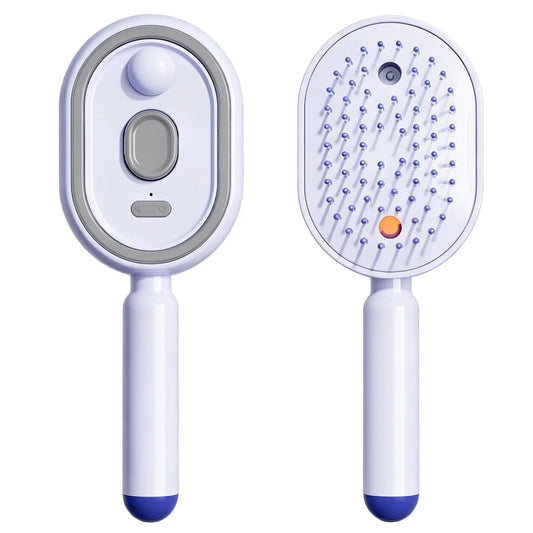 Electric Spray Air Cushion Massage Comb | Self-Cleaning Anti-Tangle | Essential Oil Mist Hair Care Comb | Anti-Static Volumizing Aromatherapy Comb